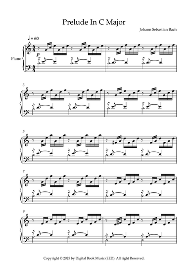 Prelude In C Major - Johann Sebastian Bach (Piano)