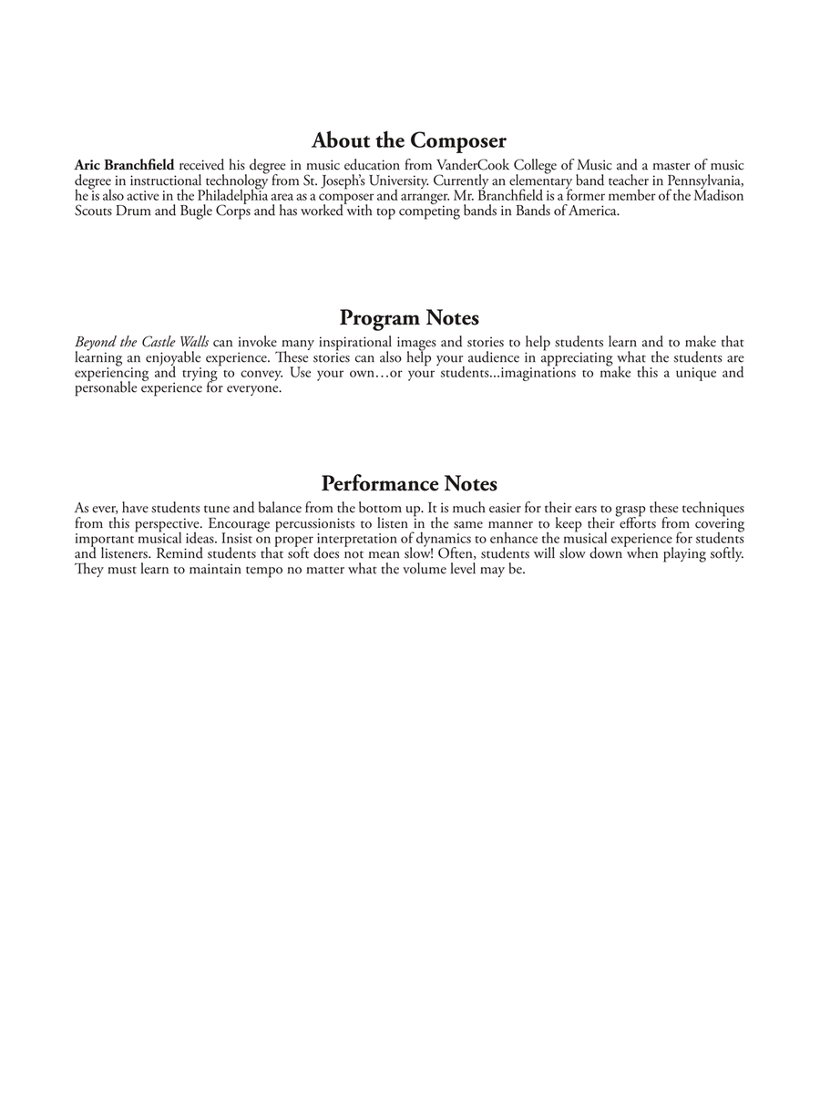 Beyond the Castle Walls - Full Score Concert Band - Digital Sheet Music page 2