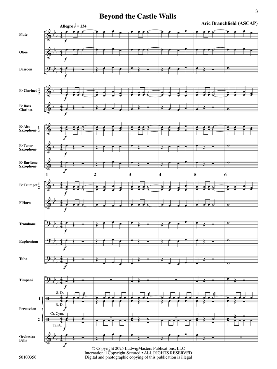 Beyond the Castle Walls - Full Score Concert Band - Digital Sheet Music page 3