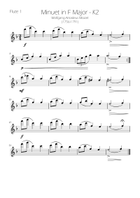 Mozart - Minuet in F Major K2 - Flute Quartet Flute Quartet scores gallery preview page 3