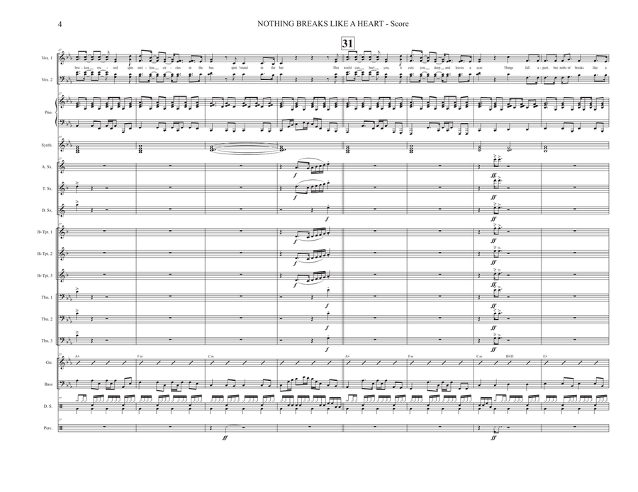 Nothing Breaks Like A Heart 4-Part scores gallery preview page 4