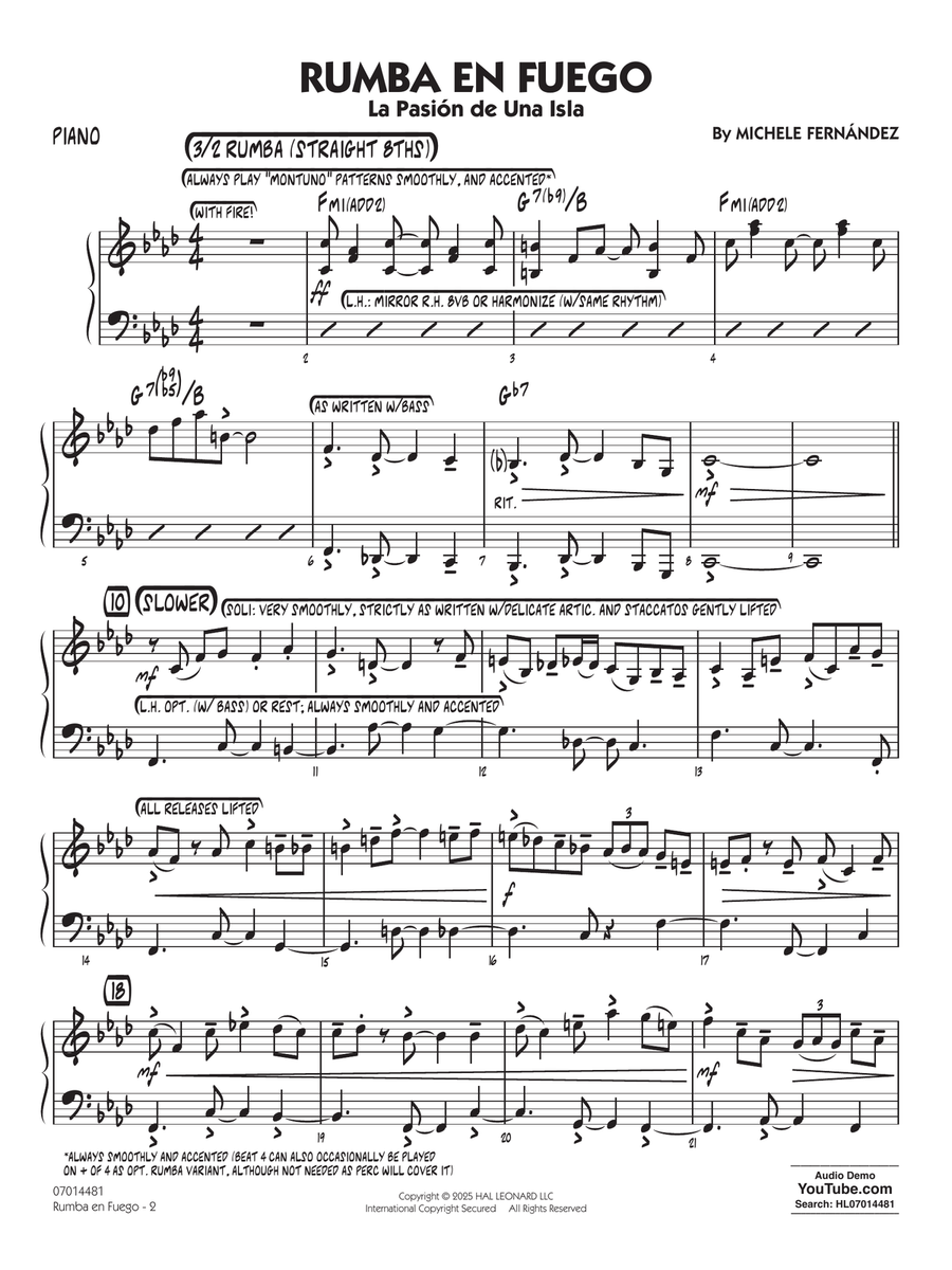Rumba En Fuego - Piano Jazz Ensemble - Digital Sheet Music page 2