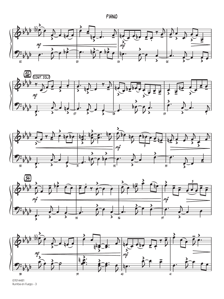 Rumba En Fuego - Piano Jazz Ensemble - Digital Sheet Music page 3