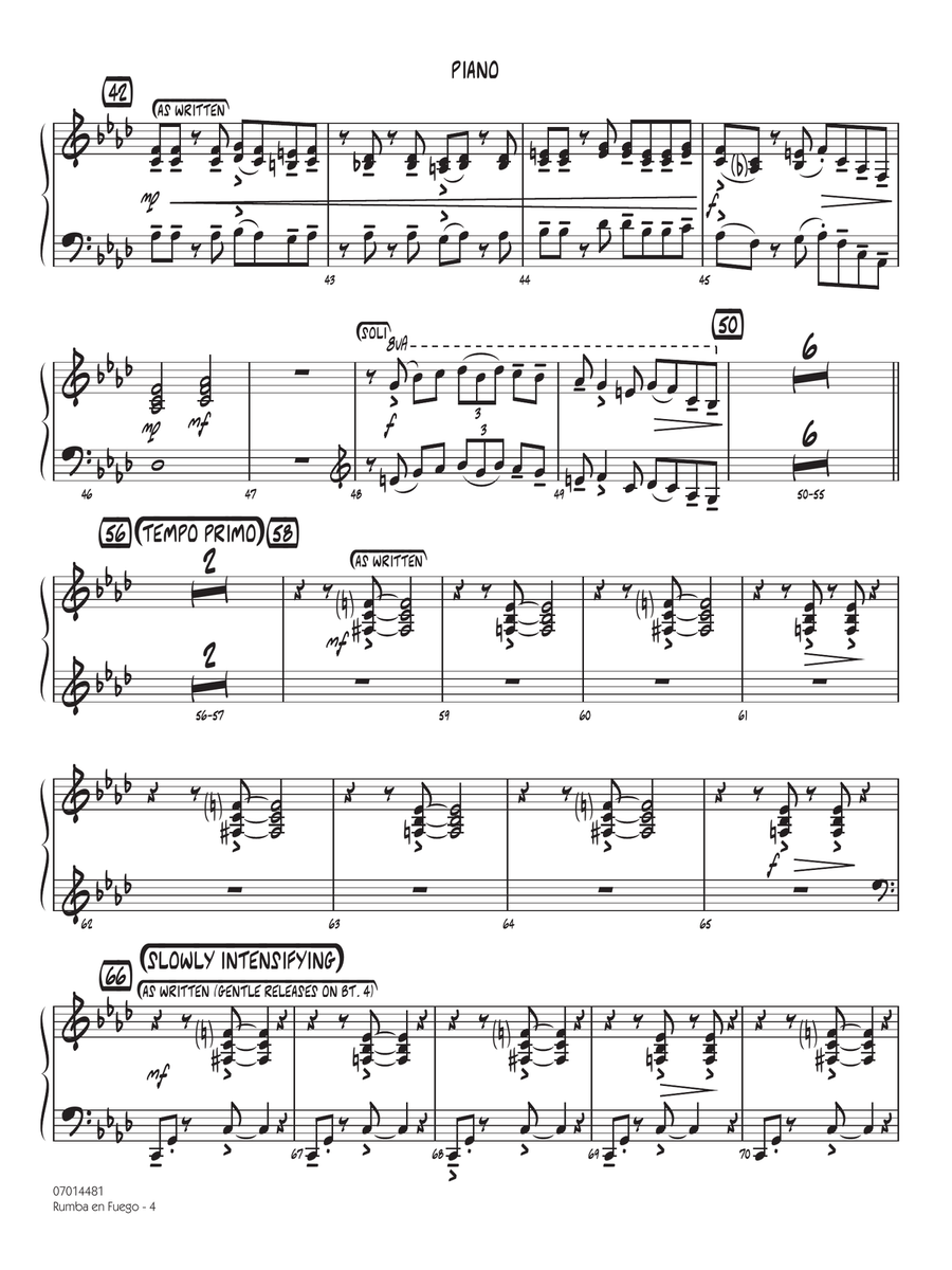 Rumba En Fuego - Piano Jazz Ensemble - Digital Sheet Music page 4