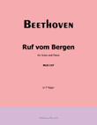 Ruf vom Bergen, by Beethoven, WoO 147, in F Major mini preview