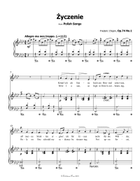 Życzenie, by Chopin, Op.74 No.1, in A flat Major Piano, Vocal scores gallery preview page 3