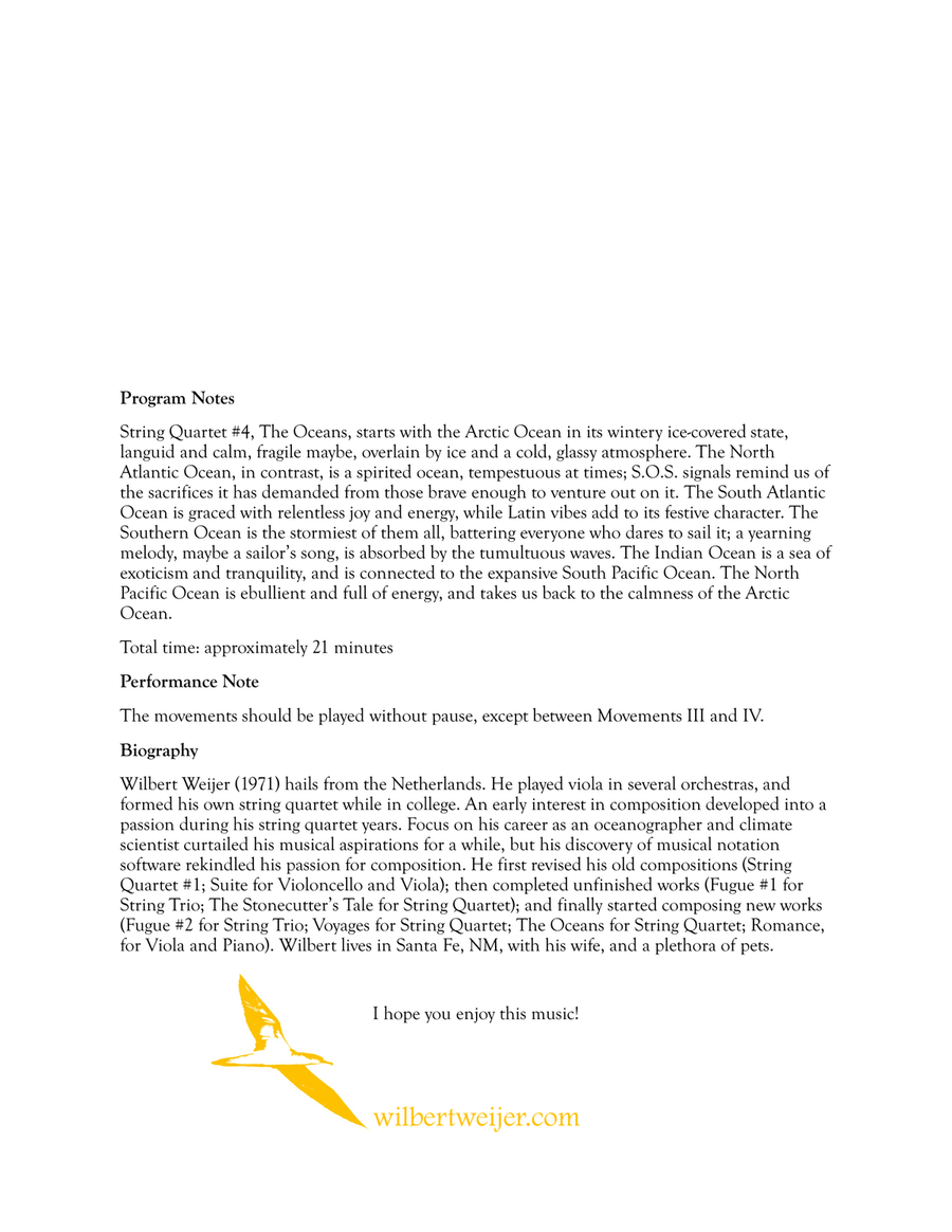 The Oceans: String Quartet #4 String Quartet scores gallery preview page 4