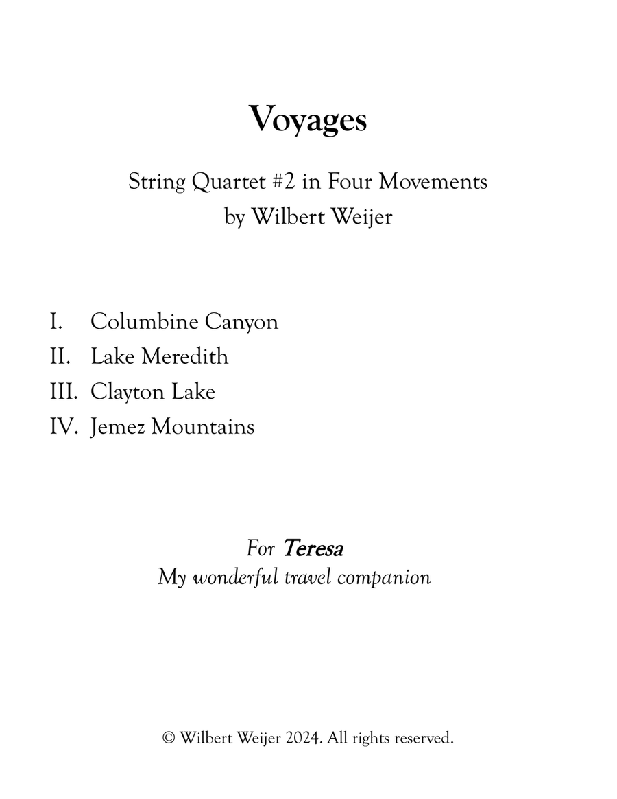 Voyages: String Quartet #2 String Quartet scores gallery preview page 3