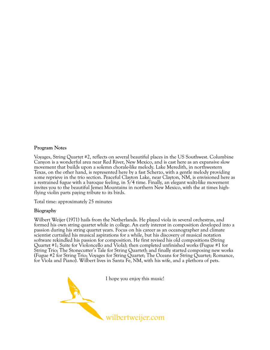 Voyages: String Quartet #2 String Quartet scores gallery preview page 4
