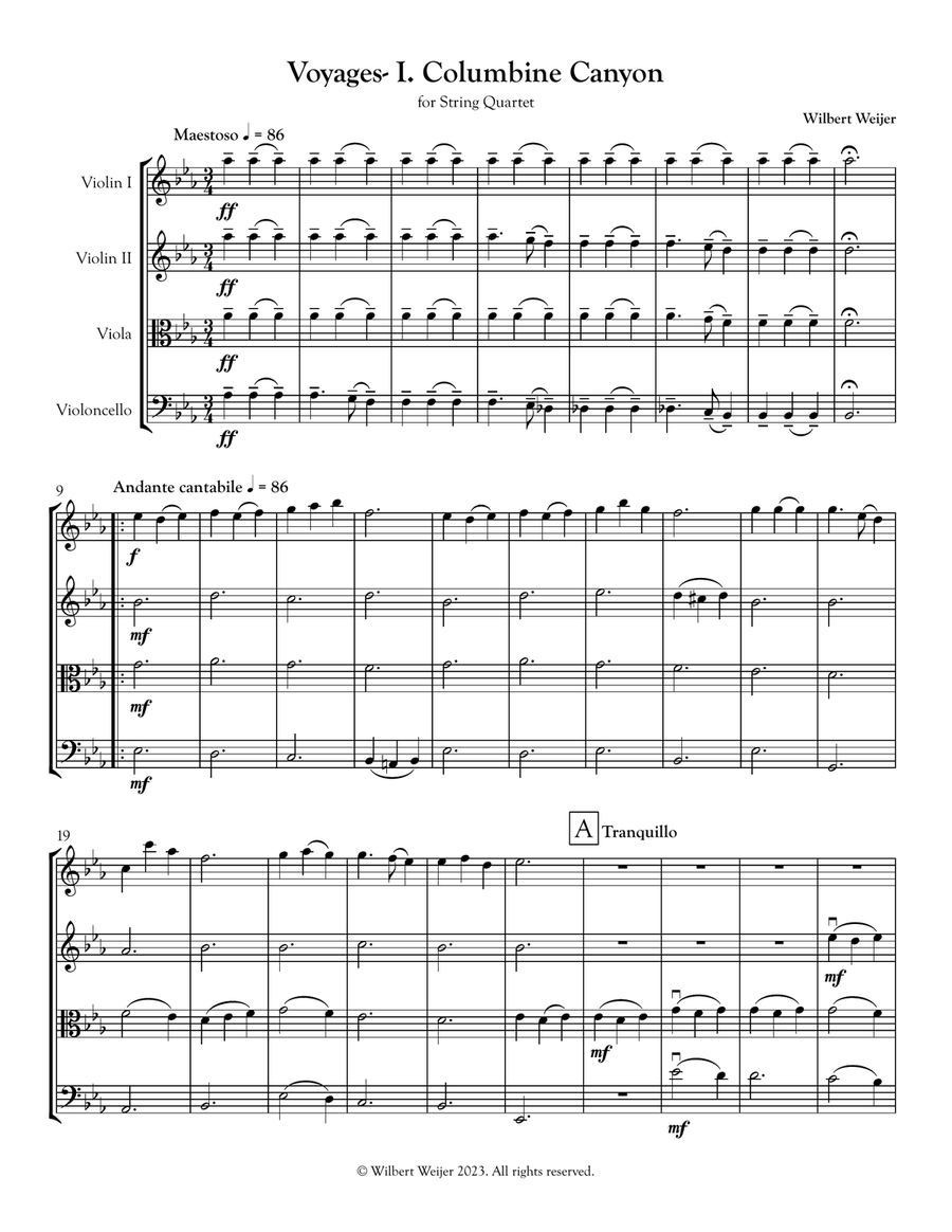 Voyages: String Quartet #2 String Quartet scores gallery preview page 5