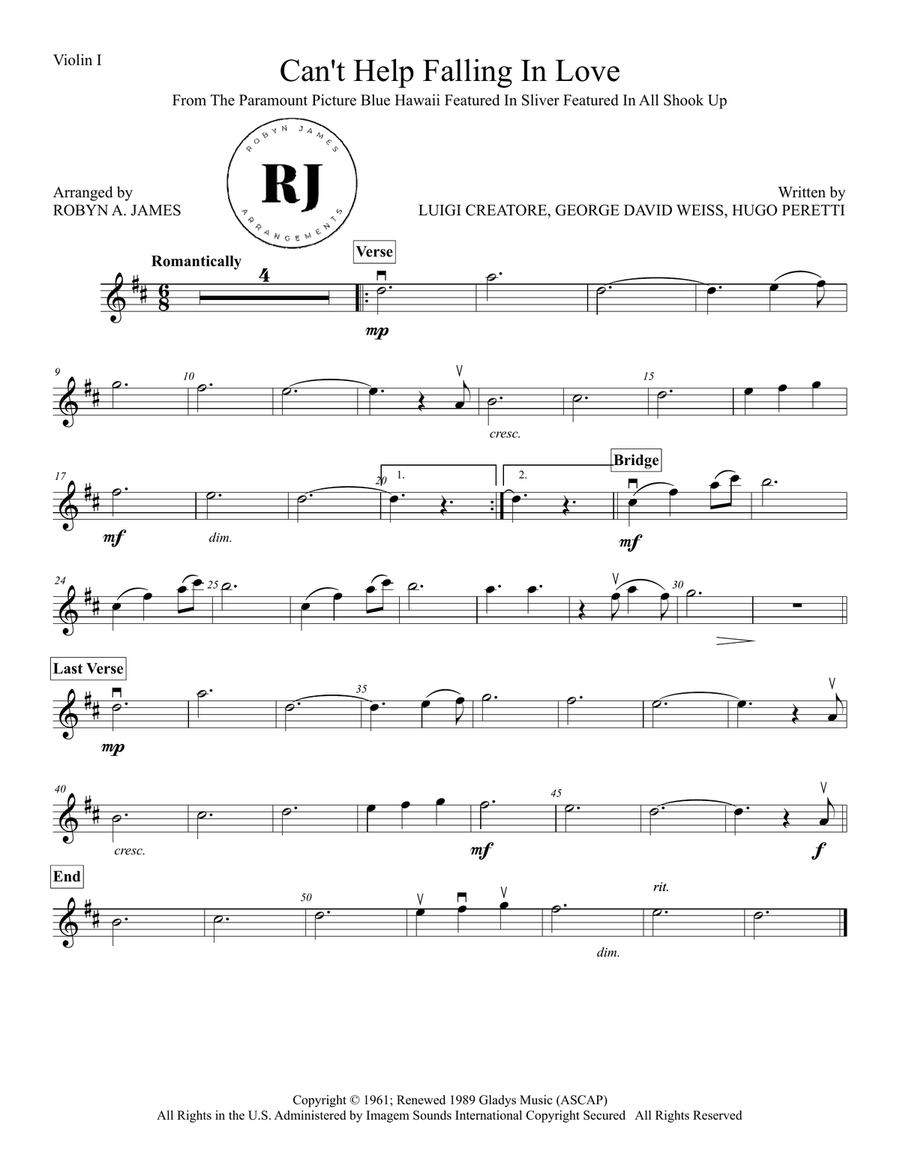 Can't Help Falling In Love String Trio scores gallery preview page 4