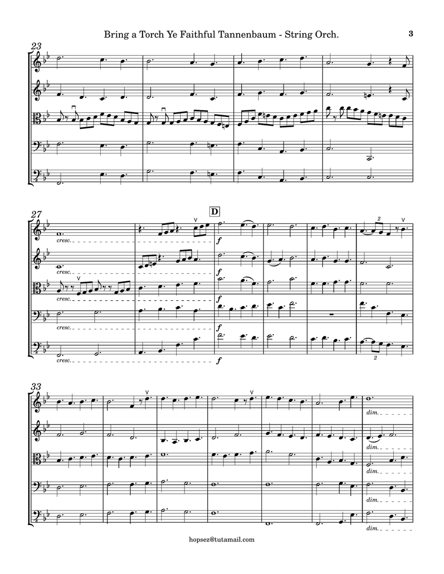 Bring a Torch Ye Faithful Tannenbaum - String Orchestra String Orchestra scores gallery preview page 3