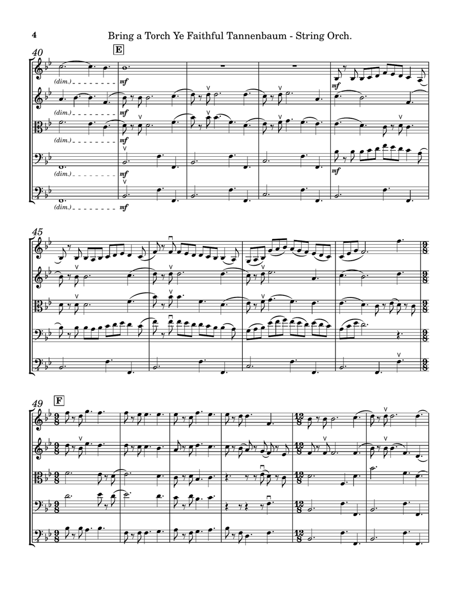 Bring a Torch Ye Faithful Tannenbaum - String Orchestra String Orchestra scores gallery preview page 4