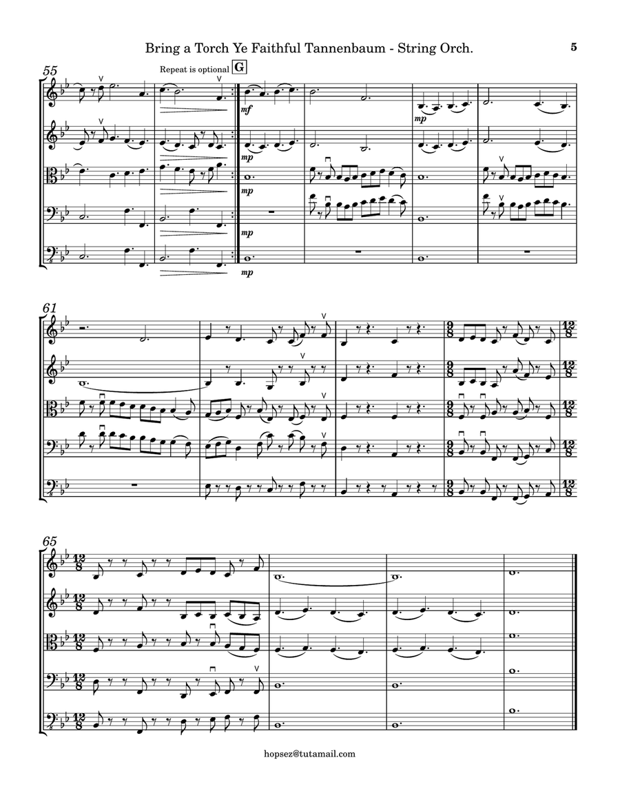 Bring a Torch Ye Faithful Tannenbaum - String Orchestra String Orchestra scores gallery preview page 5