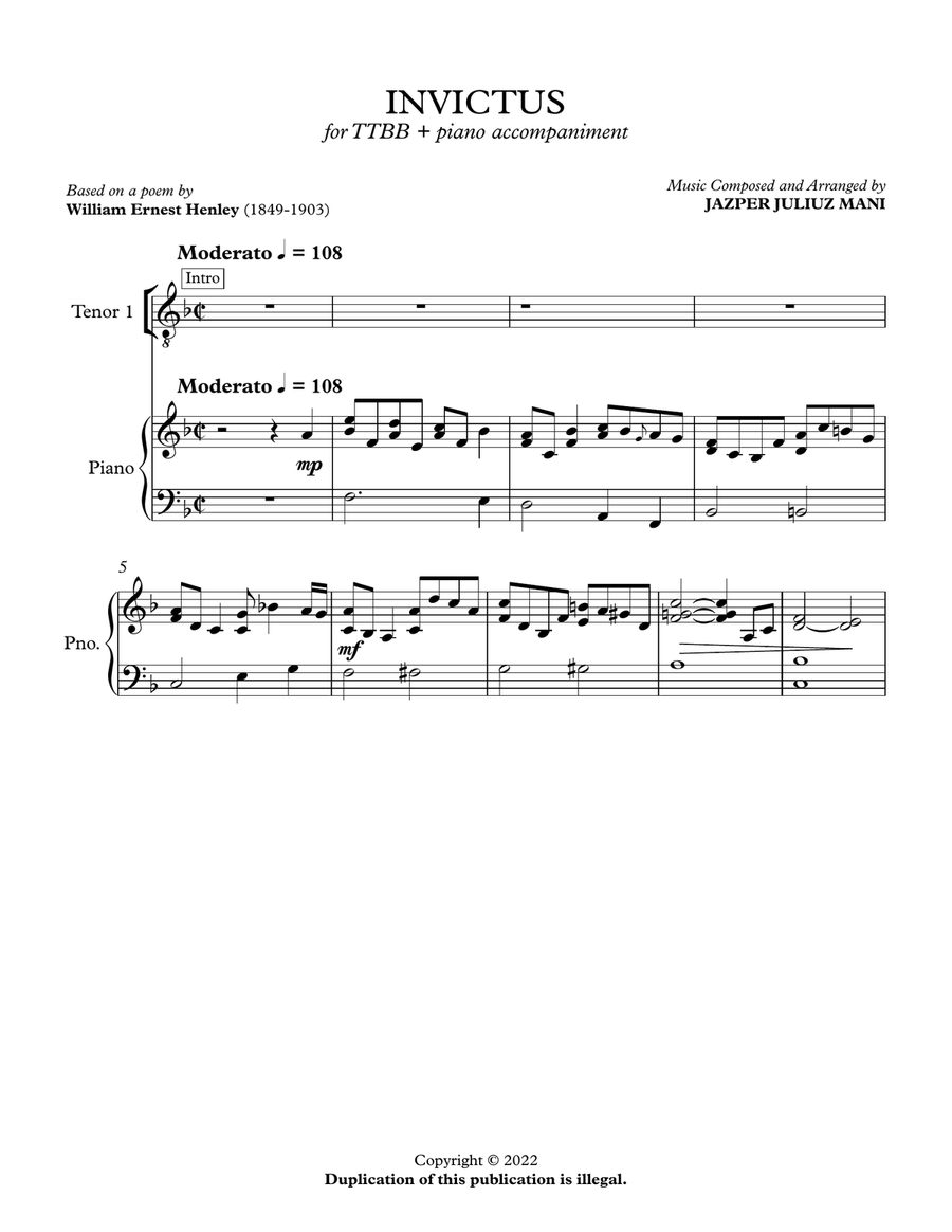 Invictus TTBB scores gallery preview page 2