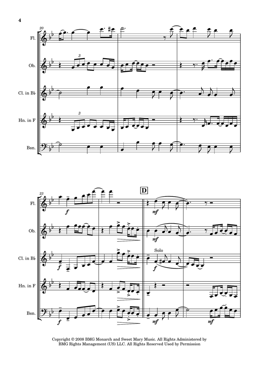 You Are The Best Thing Woodwind Quintet scores gallery preview page 6