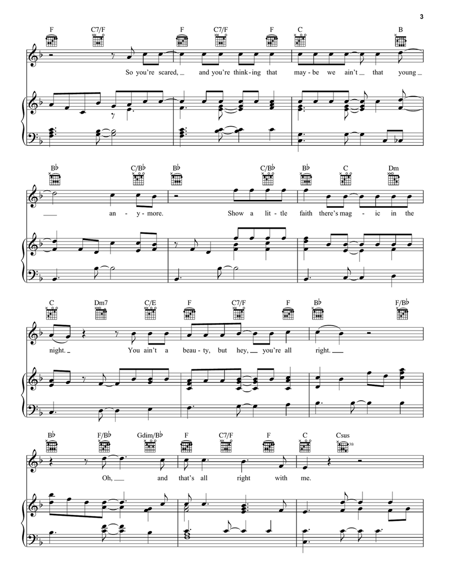 Thunder Road by Bruce Springsteen Piano, Vocal, Guitar - Digital Sheet Music page 3