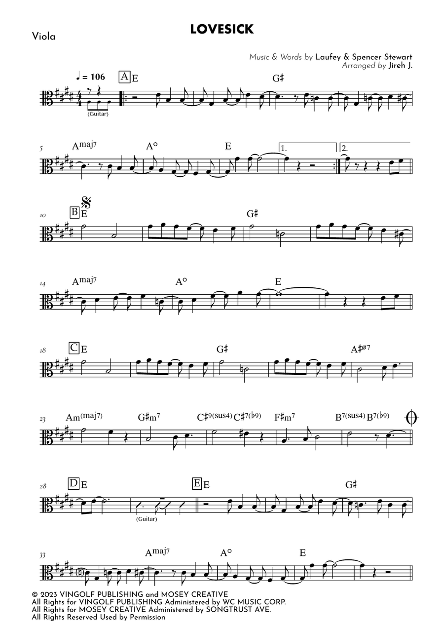 Lovesick Lovesick Viola Solo scores gallery preview page 2