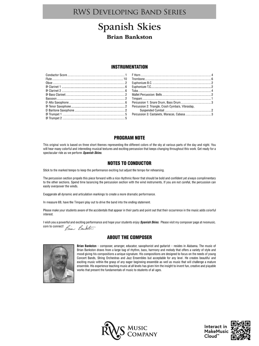 Spanish Skies: Score Concert Band - Digital Sheet Music page 2