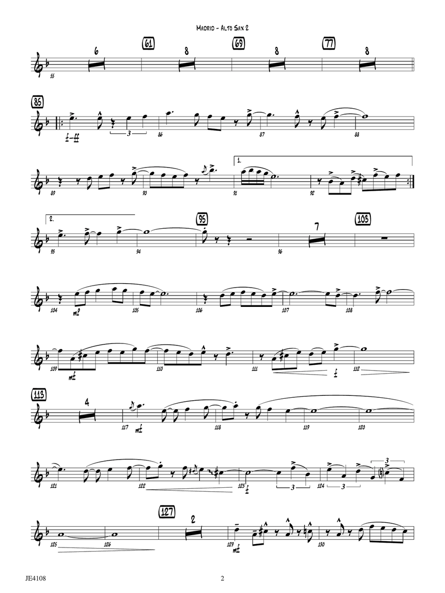 Madrid: Alto Sax 2 by Erik Morales Alto Saxophone - Digital Sheet Music page 2