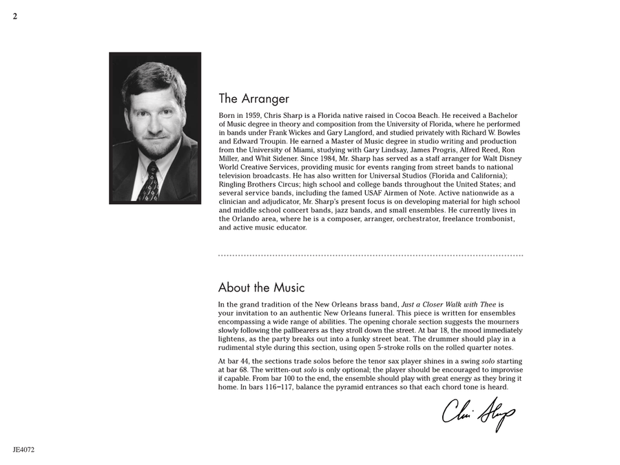 Just a Closer Walk with Thee: Score by Chris Sharp Jazz Ensemble - Digital Sheet Music page 2