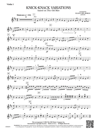 Knick-Knack Variations: Violin 1