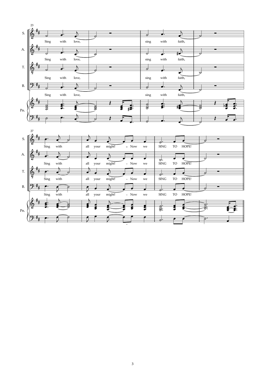 Sing to hope SATB 4-Part - Digital Sheet Music page 3