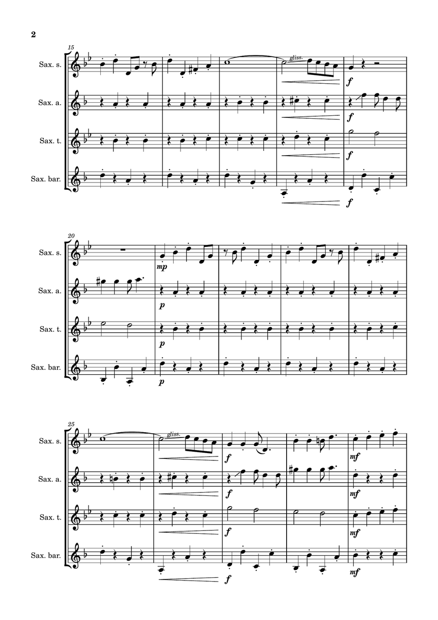Puttin' On The Ritz by Irving Berlin Saxophone Quartet - Digital Sheet Music page 2