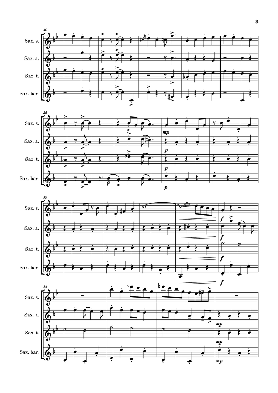 Puttin' On The Ritz by Irving Berlin Saxophone Quartet - Digital Sheet Music page 3
