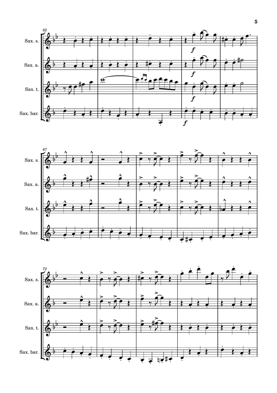 Puttin' On The Ritz by Irving Berlin Saxophone Quartet - Digital Sheet Music page 5