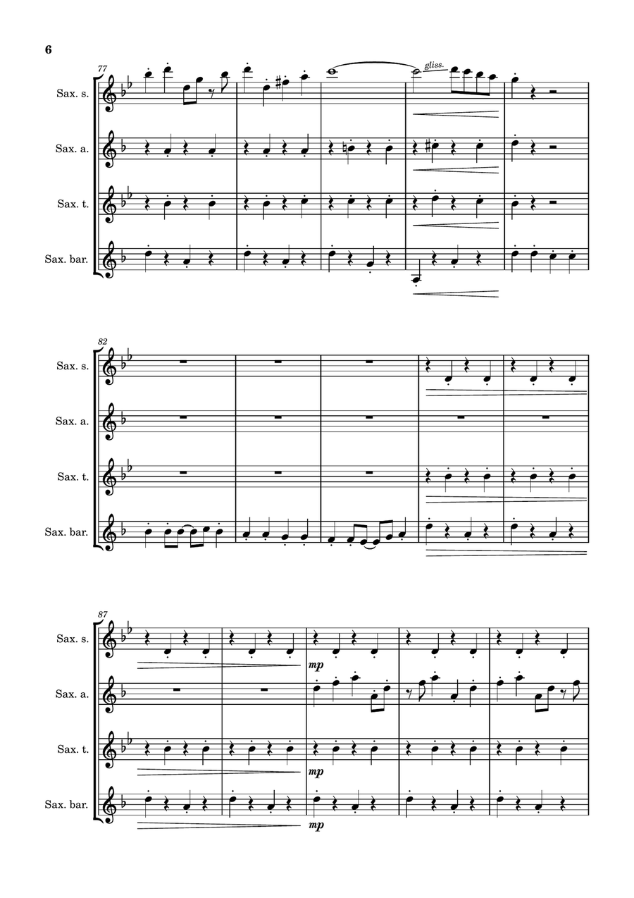 Puttin' On The Ritz by Irving Berlin Saxophone Quartet - Digital Sheet Music page 6