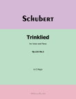 Trinklied, by Schubert, Op.131 No.2, in D Major