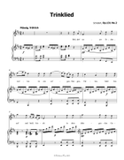 Trinklied, by Schubert, Op.131 No.2, in D Major Piano, Vocal scores gallery preview page 3