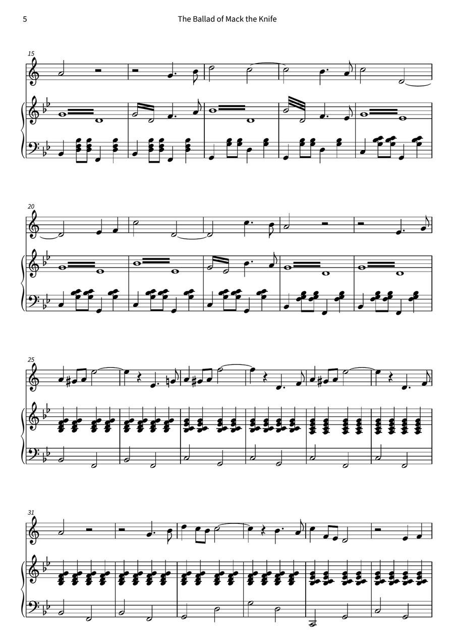 The Ballad of Mack the Knife by Kurt Weill Clarinet Solo - Digital Sheet Music page 6