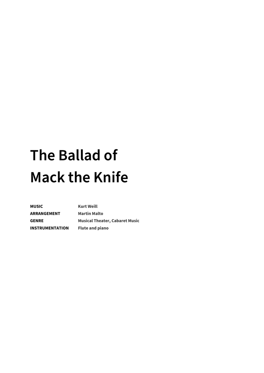 The Ballad of Mack the Knife by Kurt Weill Flute Solo - Digital Sheet Music page 2