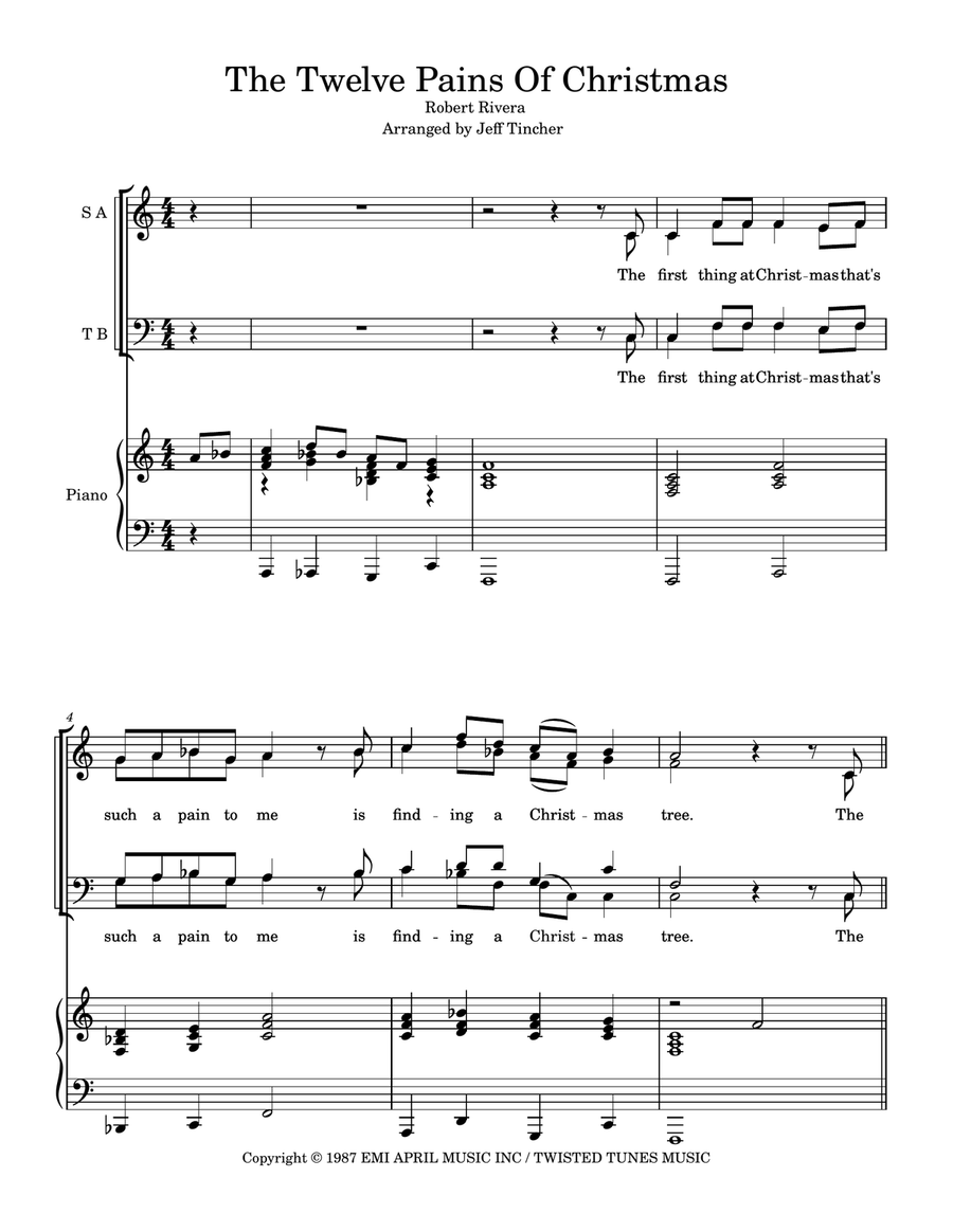 The Twelve Pains Of Christmas 4-Part - Digital Sheet Music page 2