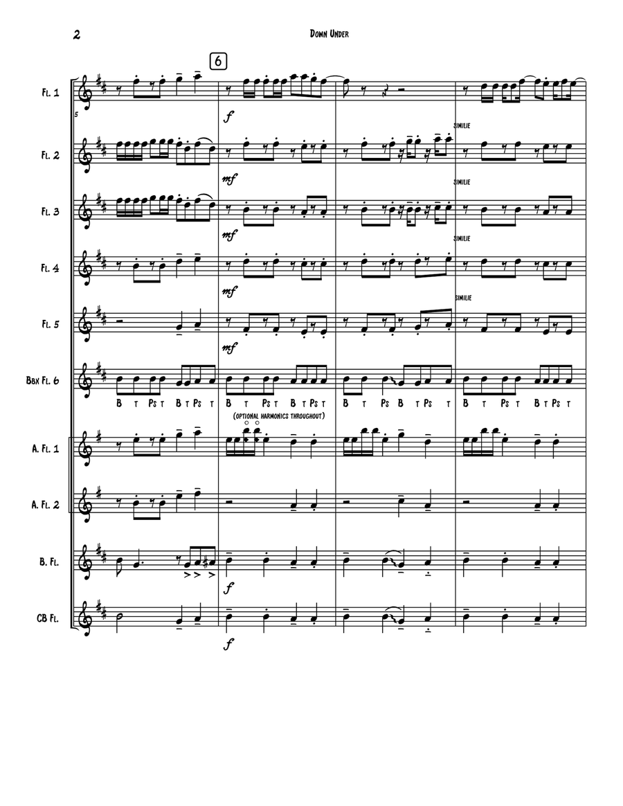 Down Under Flute Choir scores gallery preview page 2