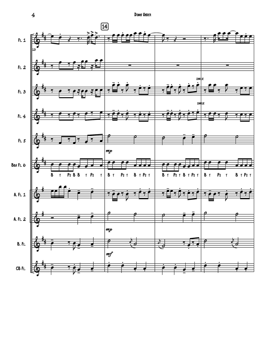 Down Under Flute Choir scores gallery preview page 4