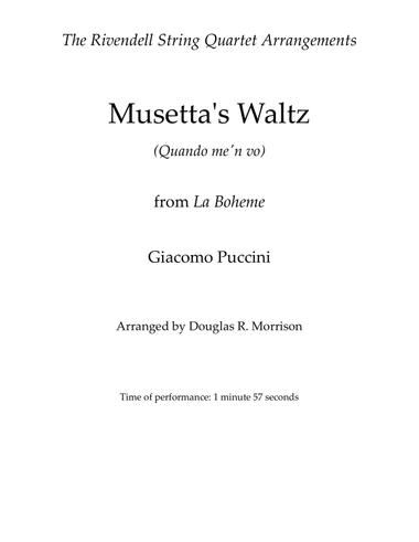 Musetta's Waltz (Quando me'n vo)