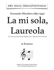OBRADORS: La mi sola, Laureola (transposed to B minor)