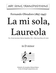 OBRADORS: La mi sola, Laureola (transposed to D minor)