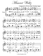 Missouri Waltz Easy Piano Sheet Music Combo Piano Method scores gallery preview page 3
