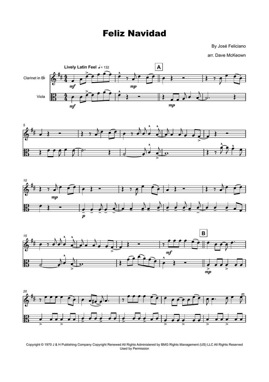Feliz Navidad by Clay Walker Clarinet - Digital Sheet Music page 2