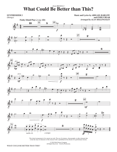 What Could Be Better Than This? (from Moana 2) (arr. Billingsley) - Synthesizer II