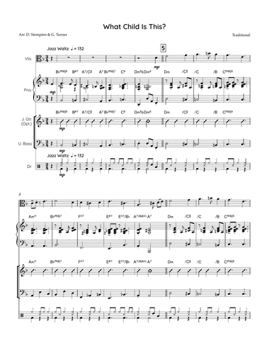 What Child Is This for Viola Jazz Combo (Greensleeves, Jazz Waltz)