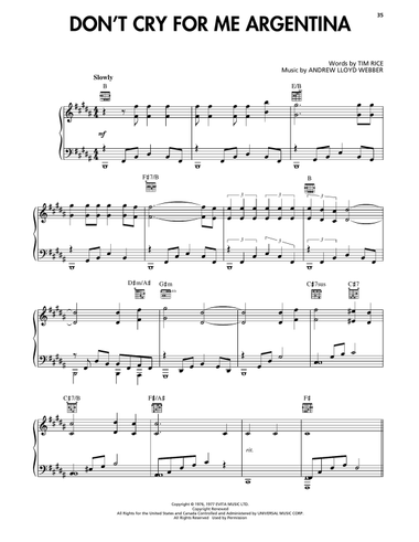 Don't Cry For Me Argentina (from Evita)