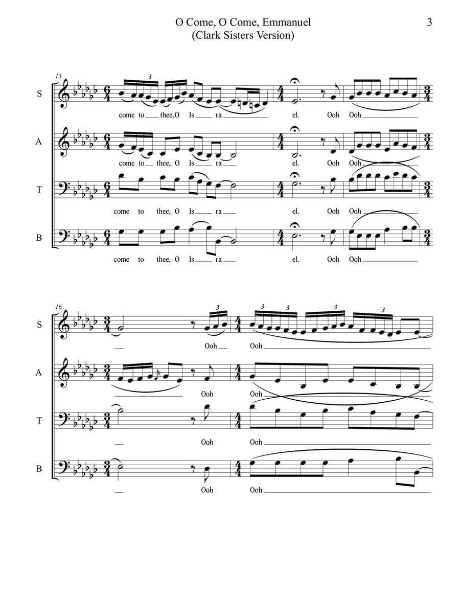 O Come All Ye Emanuel 4-Part - Digital Sheet Music page 3