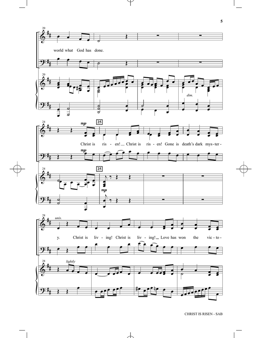 Christ Is Risen by Joseph M. Martin 3-Part - Digital Sheet Music page 3