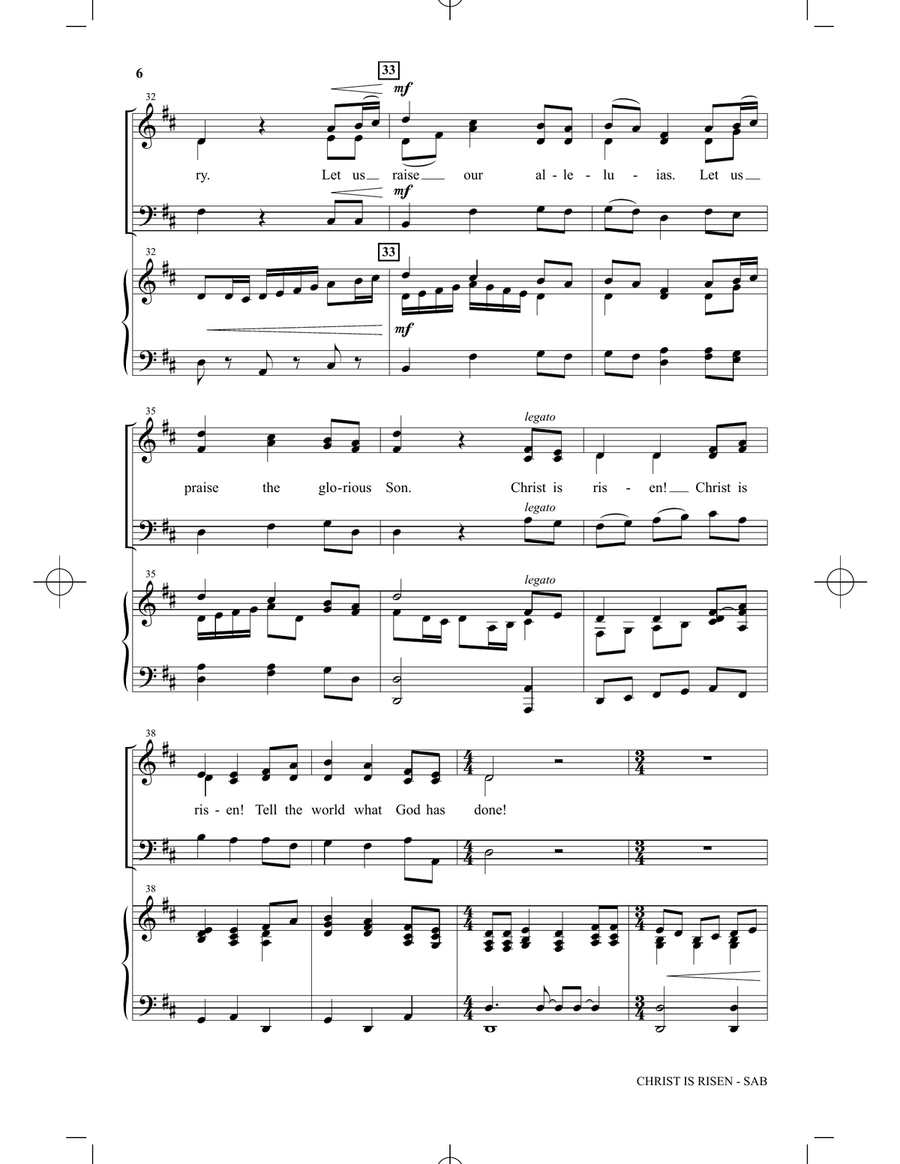 Christ Is Risen by Joseph M. Martin 3-Part - Digital Sheet Music page 4