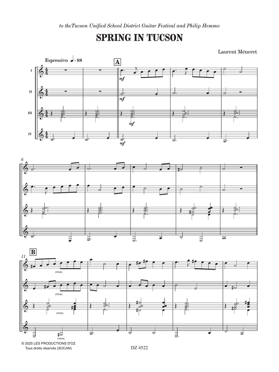Spring in Tucson Guitar Ensemble - Digital Sheet Music page 4